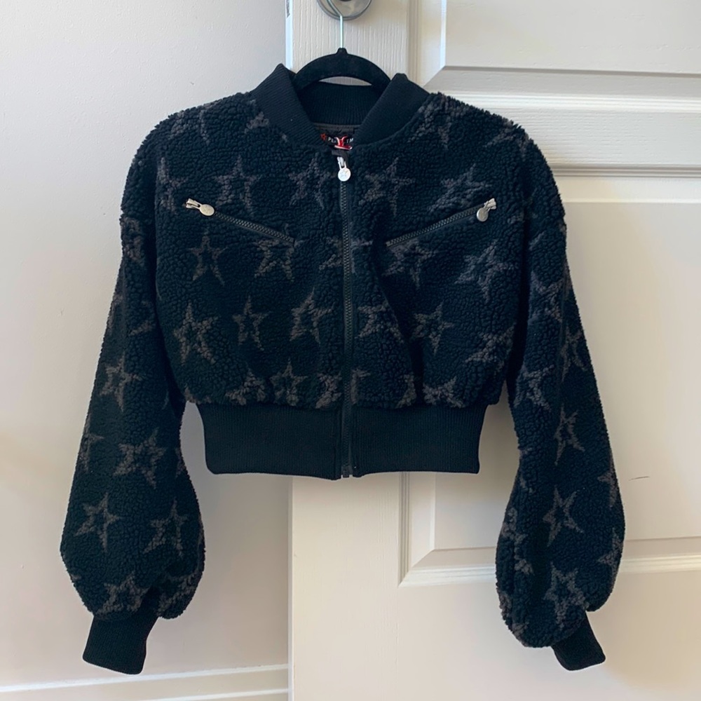 Perfect Moment Cropped Sherpa Bomber Jacket